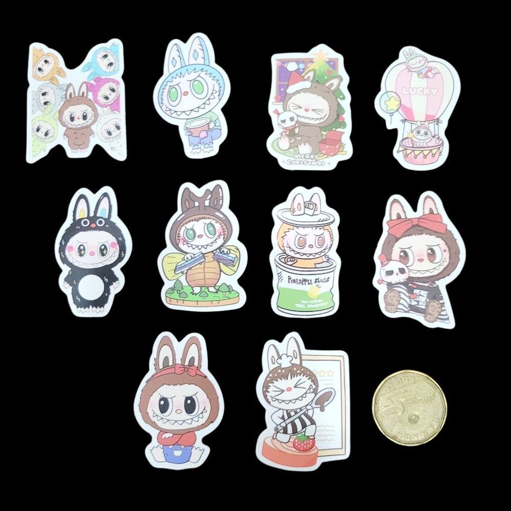 3/$20 Brand New 10pcs Labubu Waterproof Stickers #3